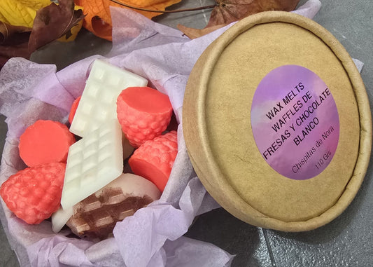 Wax Melts de Waffle, chocolate blanco y fresa
