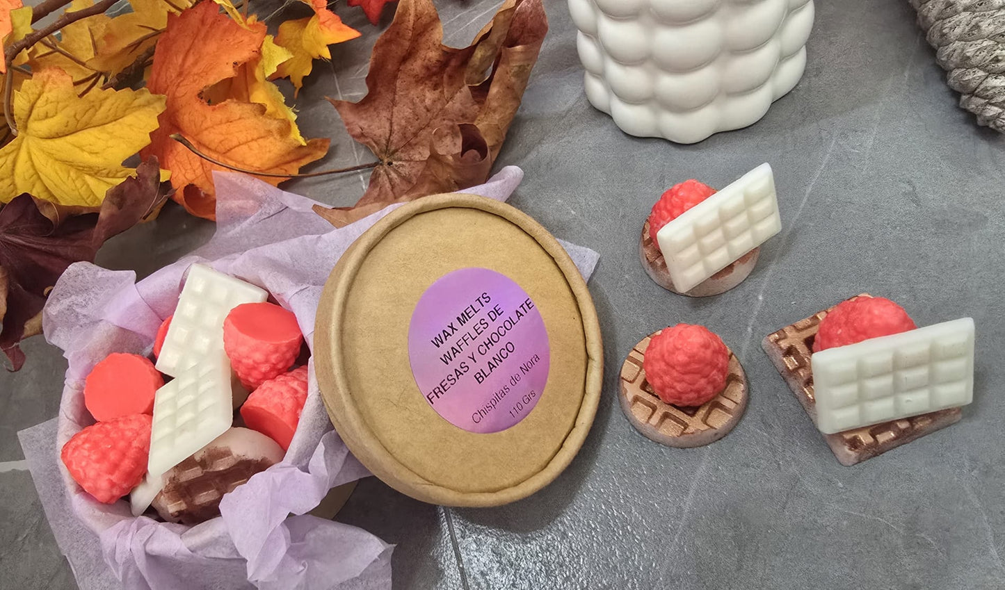 Wax Melts de Waffle, chocolate blanco y fresa
