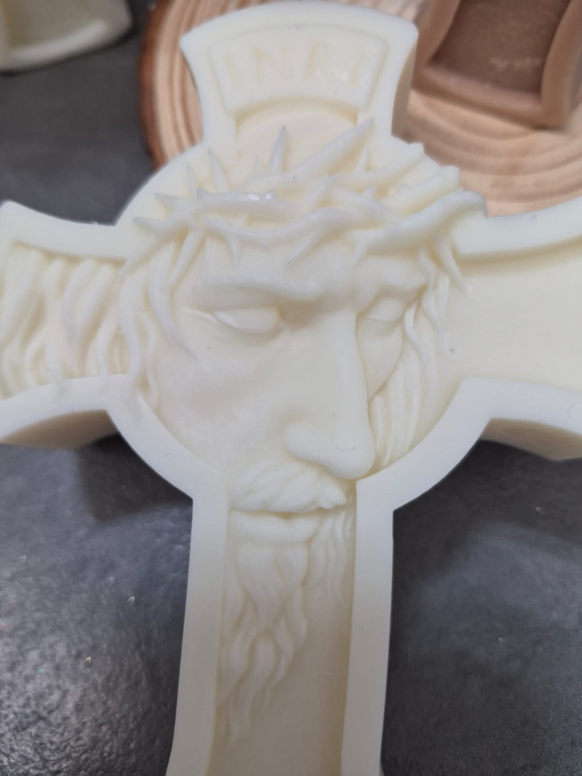 Vela Cruz con Cara de Cristo