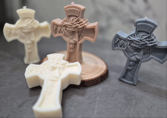 Vela Cruz con Cara de Cristo