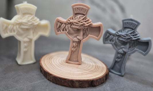 Vela Cruz con Cara de Cristo