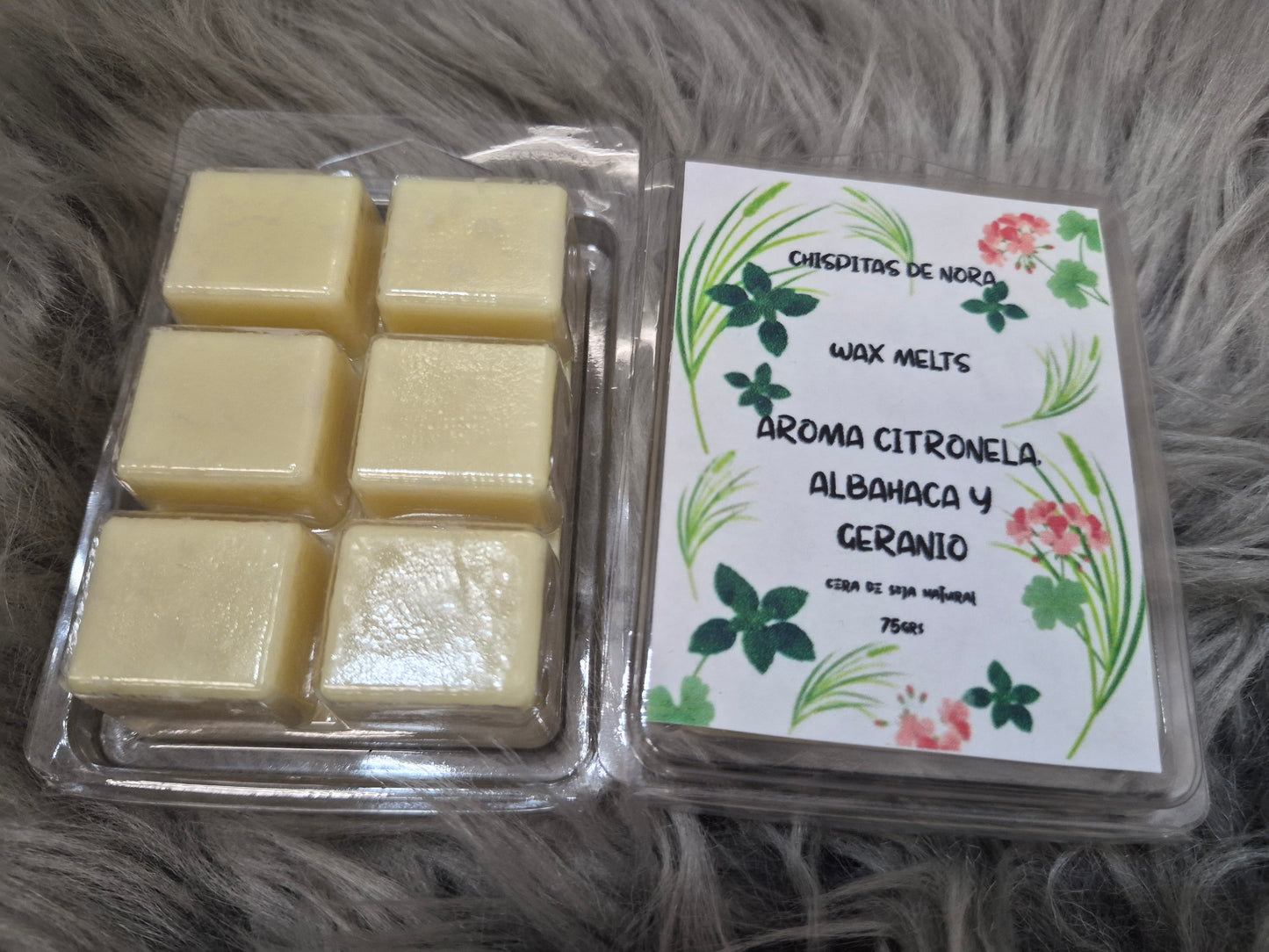 Wax Melts Citronela, Albahaca y Geranio