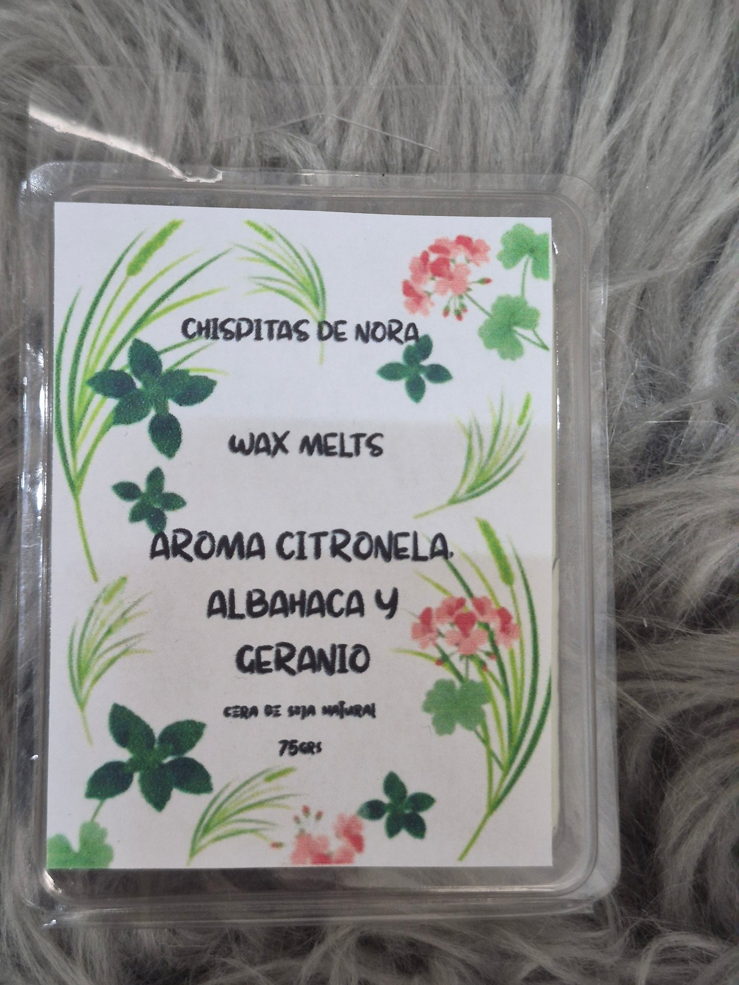Wax Melts Citronela, Albahaca y Geranio