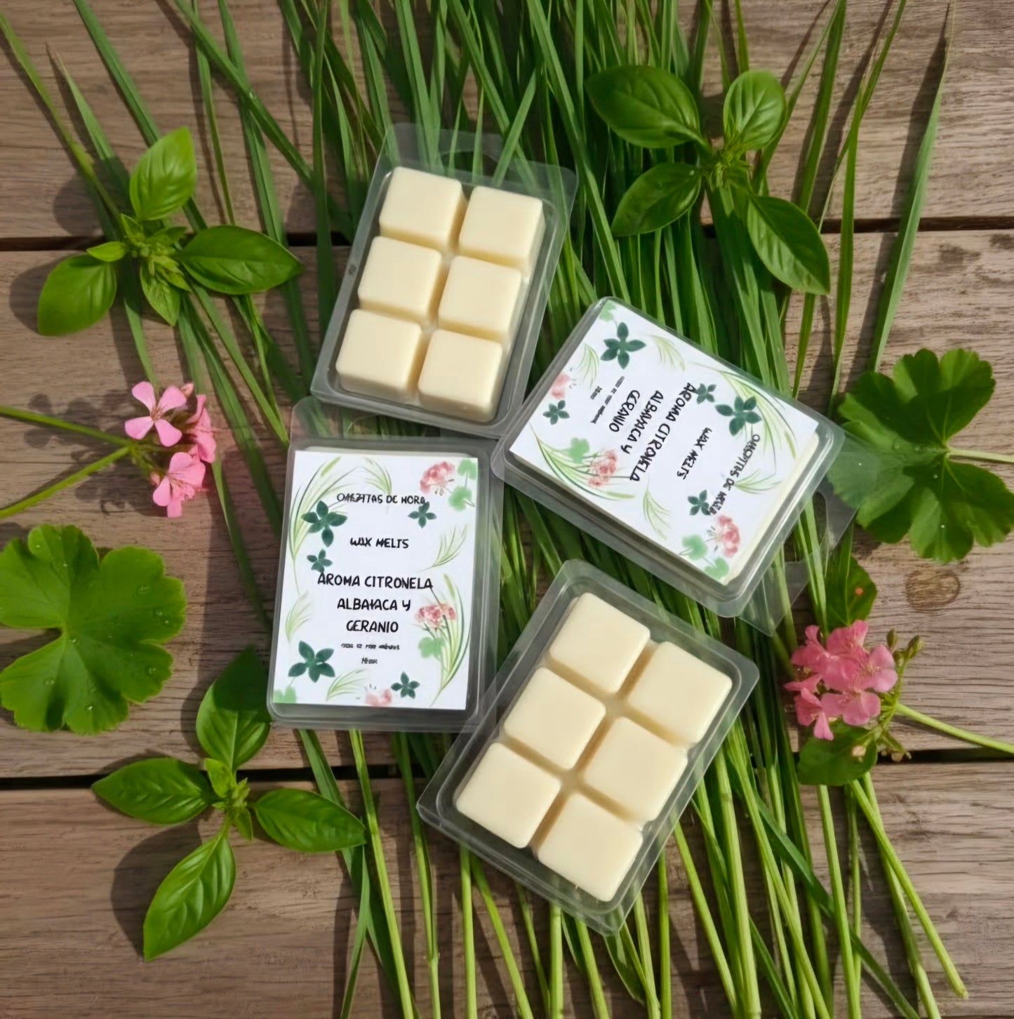 Wax Melts Citronela, Albahaca y Geranio