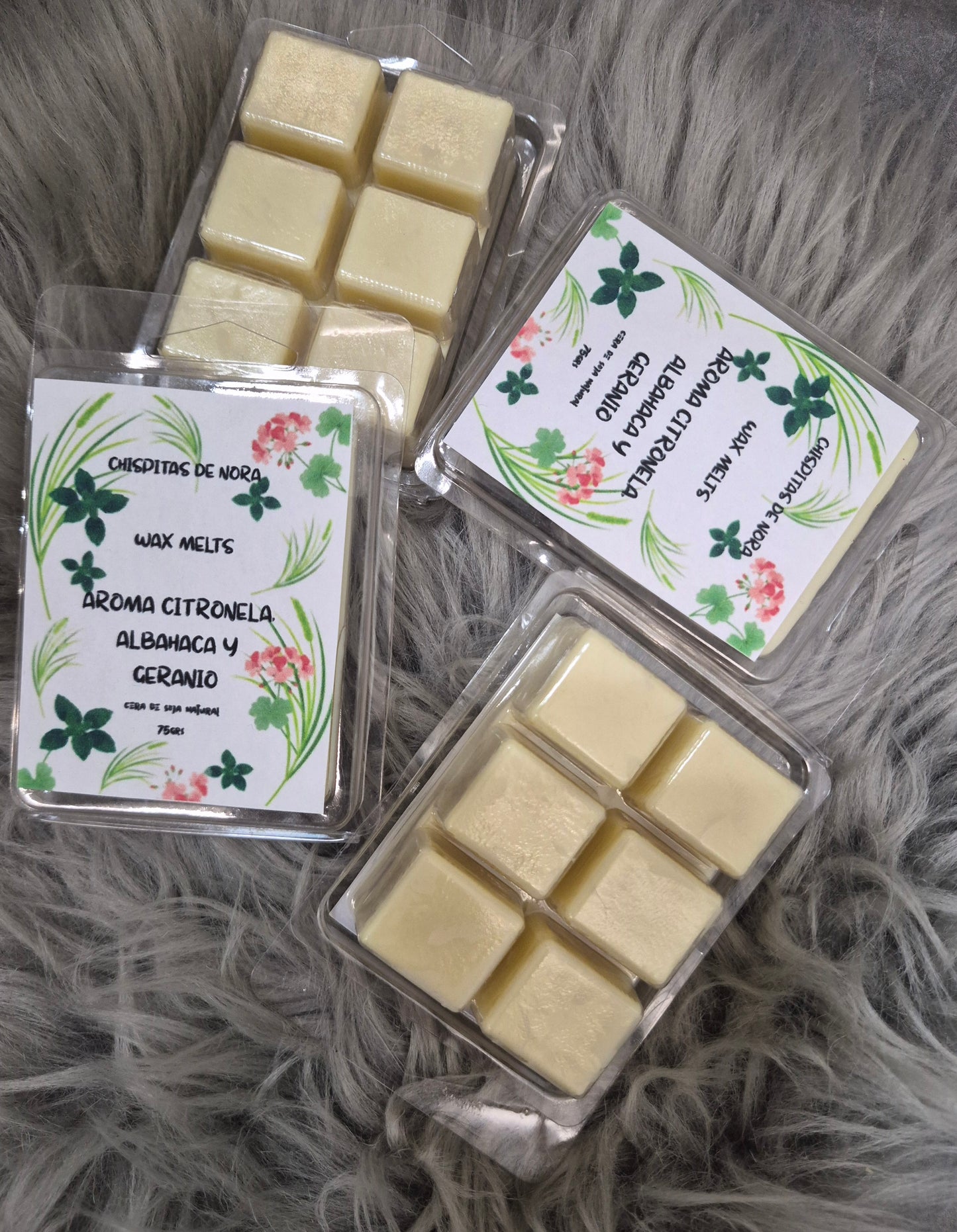 Wax Melts Citronela, Albahaca y Geranio